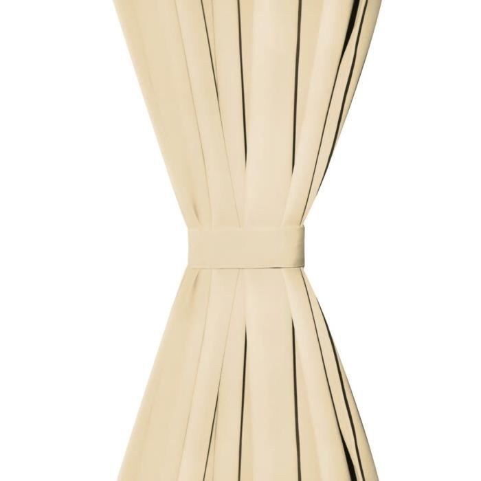 Rideau occultant - vidaXL - 2 pcs - 140 x 225 cm - Beige - Micro-satin