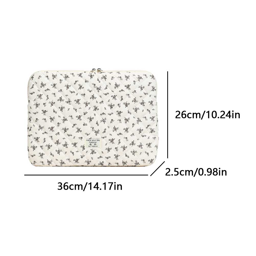Maple Leaf Soft Pad Tablet Bag Shockproof Puffy Protective Case Cute Quilted Laptop Sleeve Commute Work Study Bag