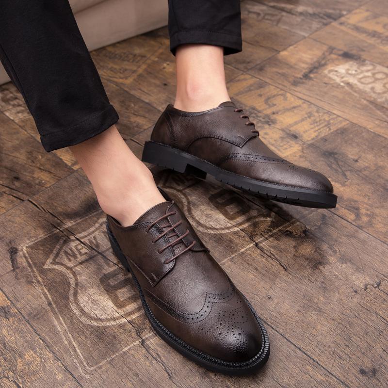 Oxford Leather Shoes Men Classic Formal Casual Business Brogues Leahter Shoes Men Wedding Men's Dress Shoes