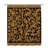 Golden Baroque Floral Shower Curtain Black Background Luxury Ornate Design Royal Palace Style Decor Waterproof Quick Setup