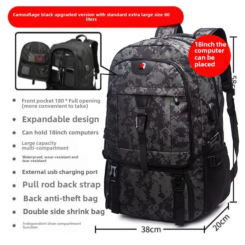 Men's Waterproof Large-Capacity Travel & Sports Backpack for Outdoor & School
