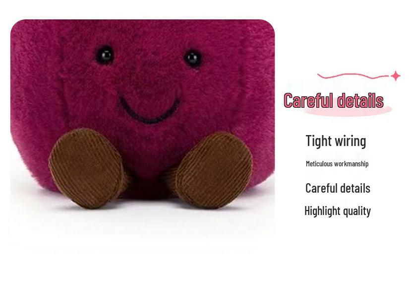 Cherry Peach Plush Toy - Cute Comfort Doll for Children