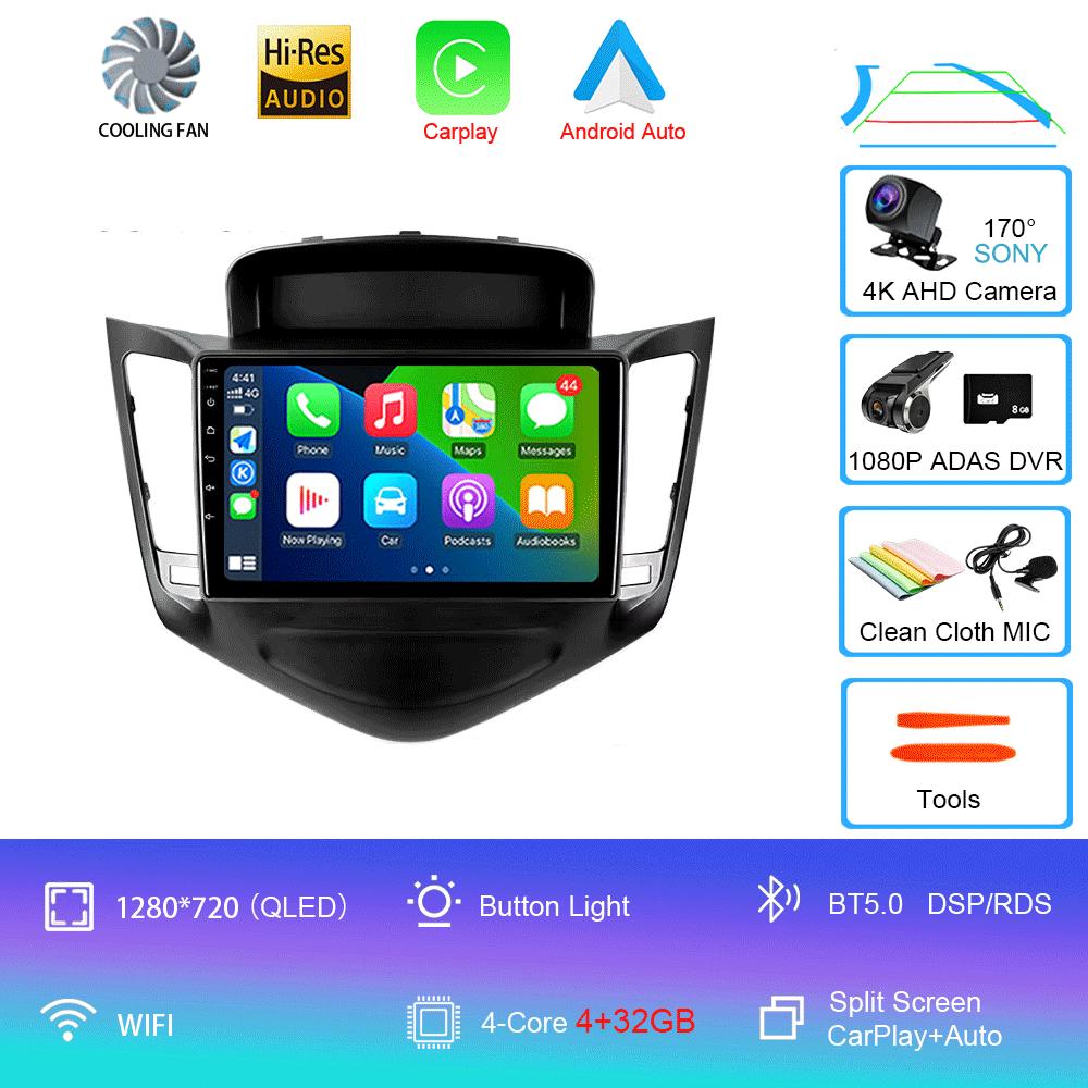 Car Radio Android 14 GPS For Chevrolet Cruze 2008 2009 2010 - 2014 Carplay Auto Multimedia 2 Din Head Unit DSP Stereo DVD Video