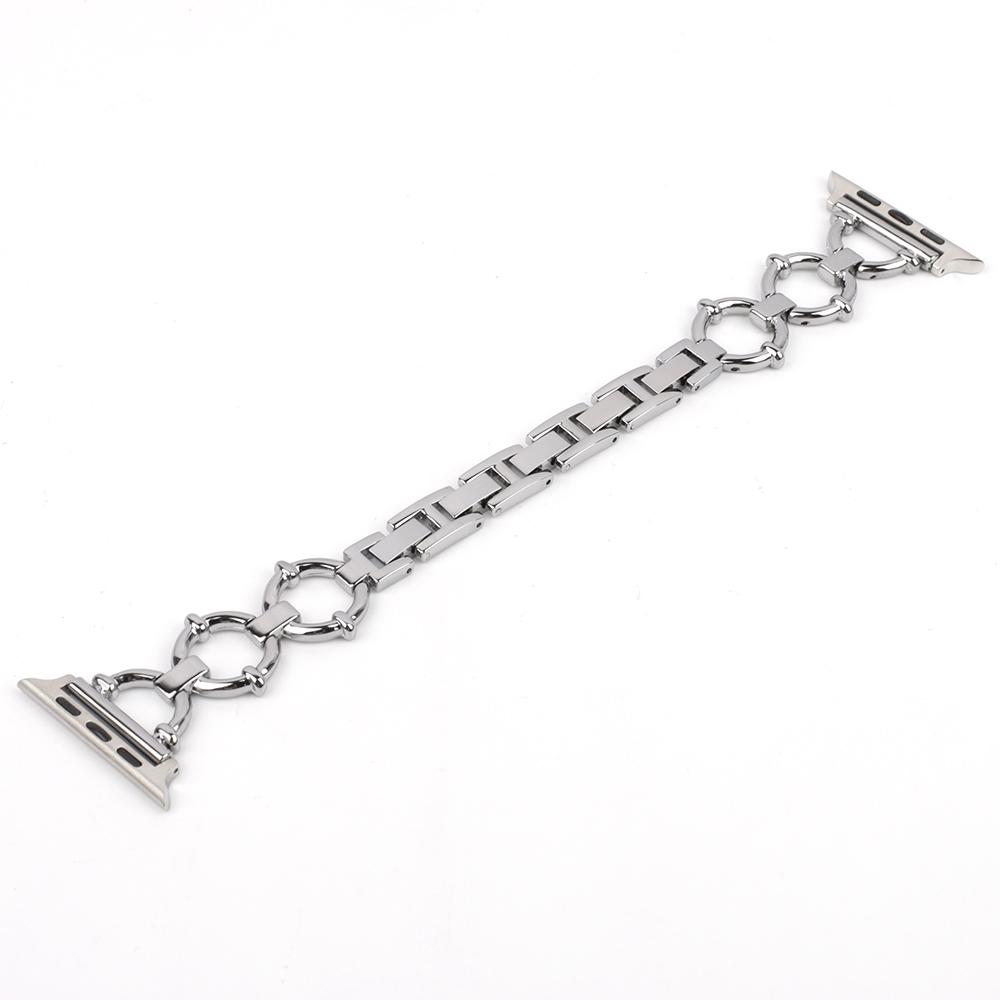 

Stainless Steel Strap 38mm 42mm 44mm 40mm Metal Chain Link Watch Band Women Wristband Bracelet Replacement Belt for 42mm or 44mm срібний