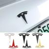 AME1 For Tesla Model 3 Mode Y Zinc Alloy Car Front Hood Logo Sticker Styling Auto Body Rear Trunk Emblem with Radian Accessories