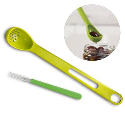 1 Set Scolapasta 2 in 1 Manico Lungo Antigraffio Cucchiaio per Filtrare Succo di Frutta in Scatola Forniture da Cucina