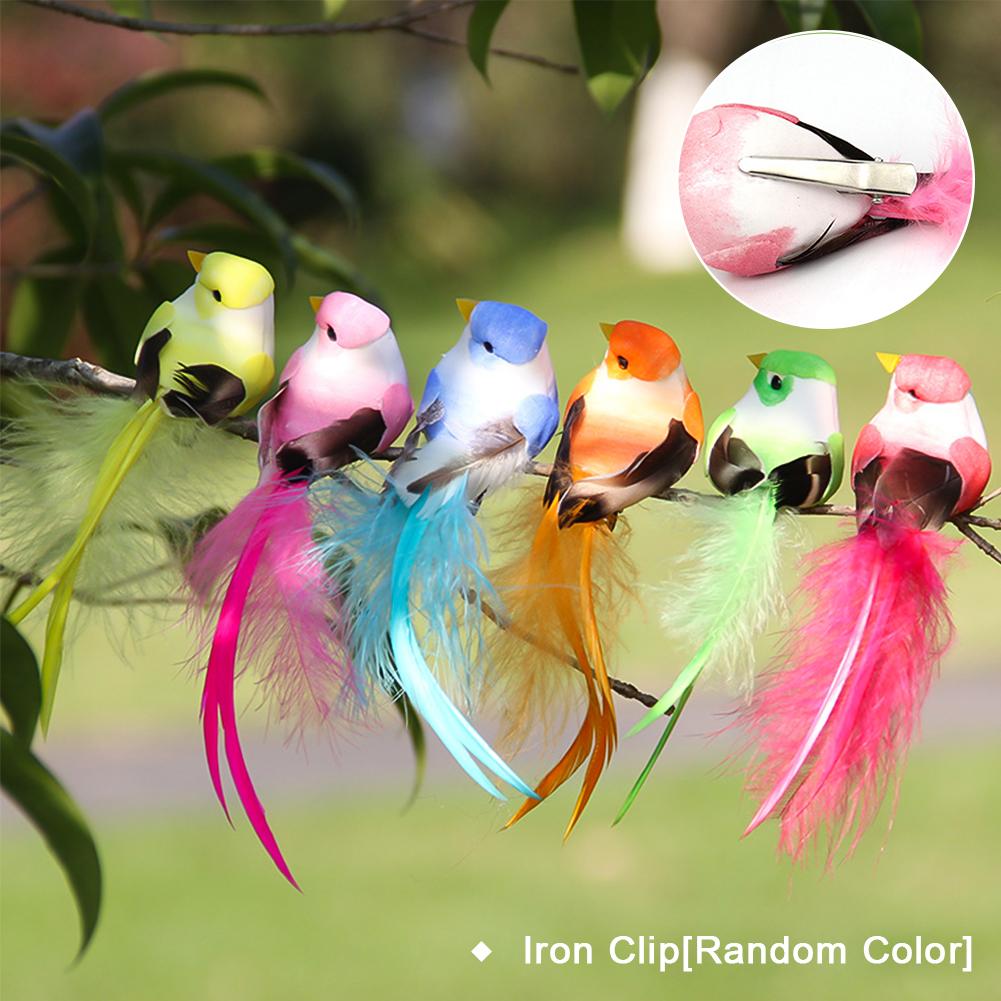 Colorful Artificial Birds Fake Foam Animal Simulation Feather Birds Models Horticultural Tree Branch Decoration Garden Decor
