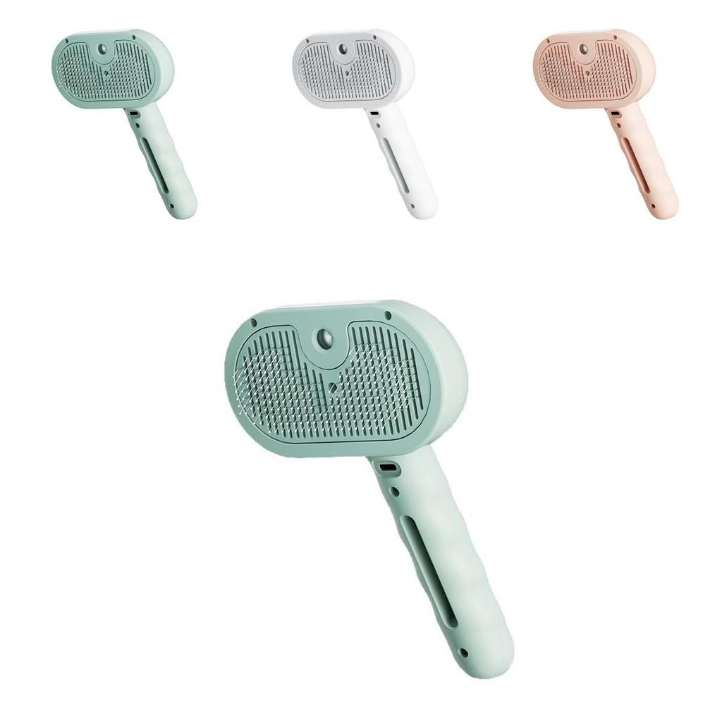 Press Type Cat Dog Pet Hair Comber With Spray Function For Fur Removal And Grooming