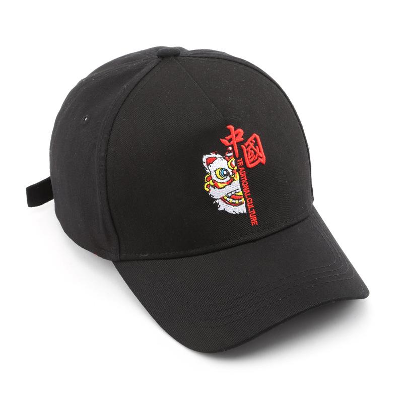 Hat fashion popular Chinese style letter embroidery curved brim baseball cap outdoor sun protection shade cap