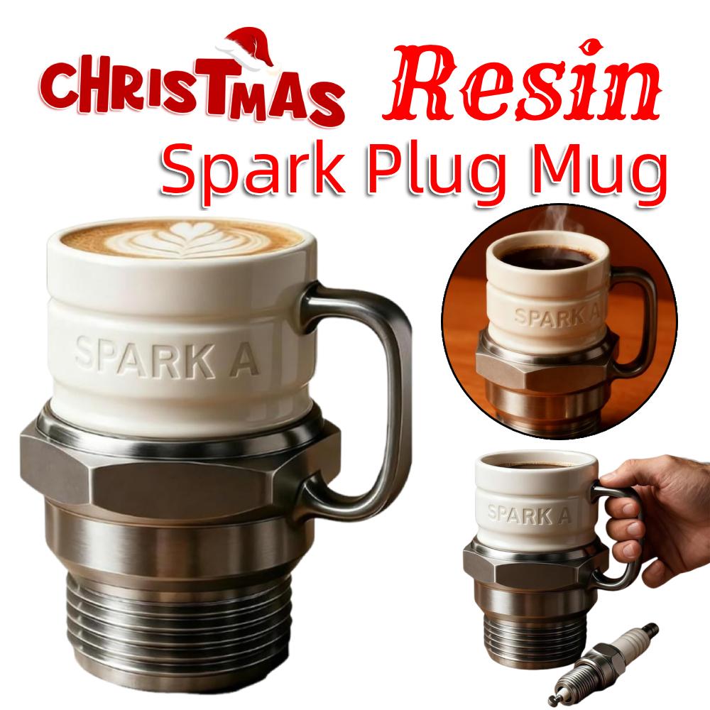 Spark Plug Coffee Mug Industrial Coffee Cup Mechanics Gearheads Automotive Themed Coffee Mug Engine Design for Car Enthusiasts