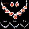 Prom Wedding Bridal Crystal Crystal Stone Waterdrop Necklace Earring Jewelry Set Accessories
