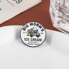 Ice Cream Truck Enamel Pins Custom BIG WORM'S ICE CREAM Brooches Lapel Badges Clothes Funny Jewelry Gift for Kids Friends