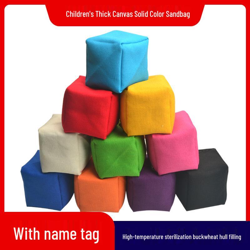 

Kids Canvas Throwing Sandbags for Games - Thickened, Colorful, Handmade, with Buckwheat Hull for Kindergarten and Primary School Students