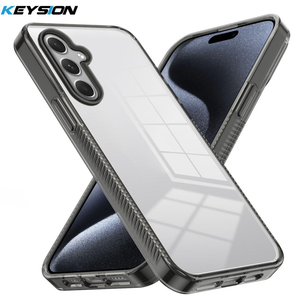 KEYSION Transparente Handyhülle für Samsung A55 5G A35 A25 TPU+PC Rutschfest HD Klar Stoßfest Handyhülle für Galaxy A15 A05S