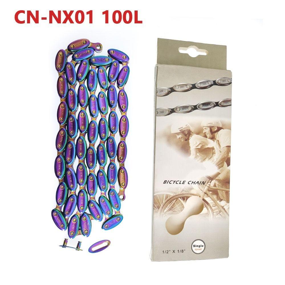 100 Link Bicycle Chain 1/2 X1/8 Single Speed Chain Ride Accessories Bicycle Olive Chain  BMX Bike