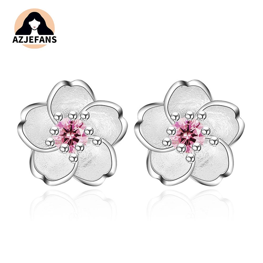 

Женские серьги-гвоздики с цветком вишни, изящные ювелирные изделия, подарочные серьги-гвоздики серебряный