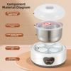 Easy To Clean Yogurt Maker 1/5/9-cup Ice Cream Pudding Maker  Household Use