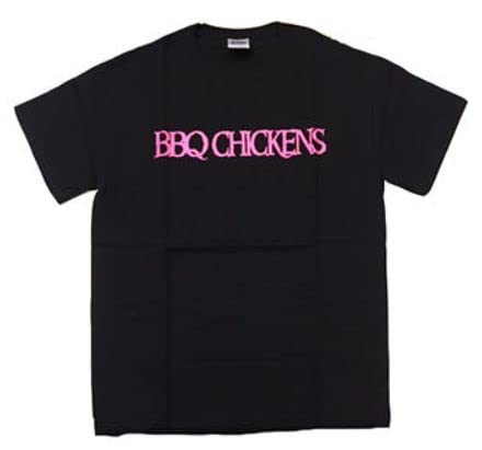 PIZZA OF DEATH BBQ CHICKENS LOGO TEE/BLACK x PINK, Size L