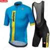 New Summer Men's Cycling Set Road Bicycle Breathable Short Sleeve Bib Shorts Bicycle Moisture Wicking Sweatshirt