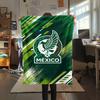 1Pc Mexico National Football Print Flannel Blanket High Quality Warm Comfortable Cover for All Seasons Perfect for Gifts Home Decor