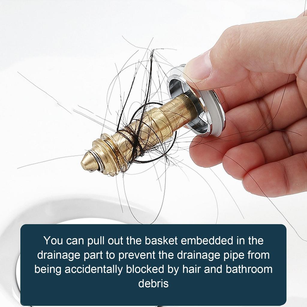 Universal Bathroom Sink Stopper Brass Spring Core Drain Stopper Deodorant Sealing Plug