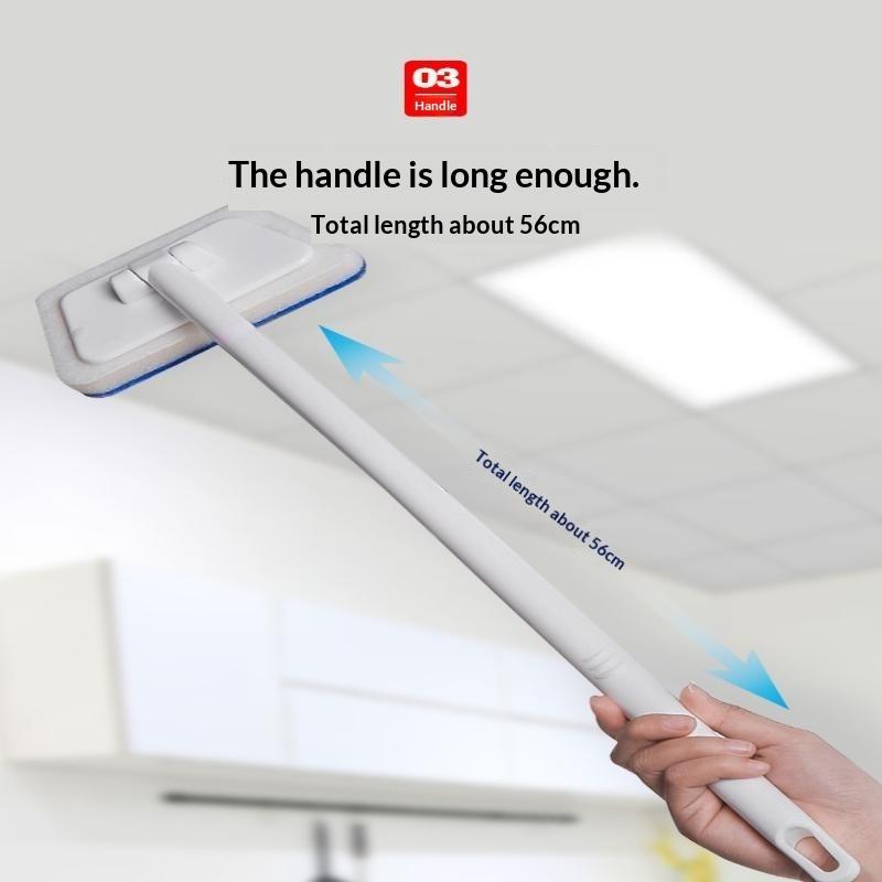 Long Handle Bathroom Cleaning Brush With Soft Scratch Free Scrub Pad For Bathtub Tile Sink Cleaning