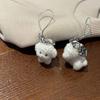 3D Little Plush Animal Pendant Backpack Car Keyrings Charms Hangs 1Pcs Flocked Resin Dog Puppy Keychain