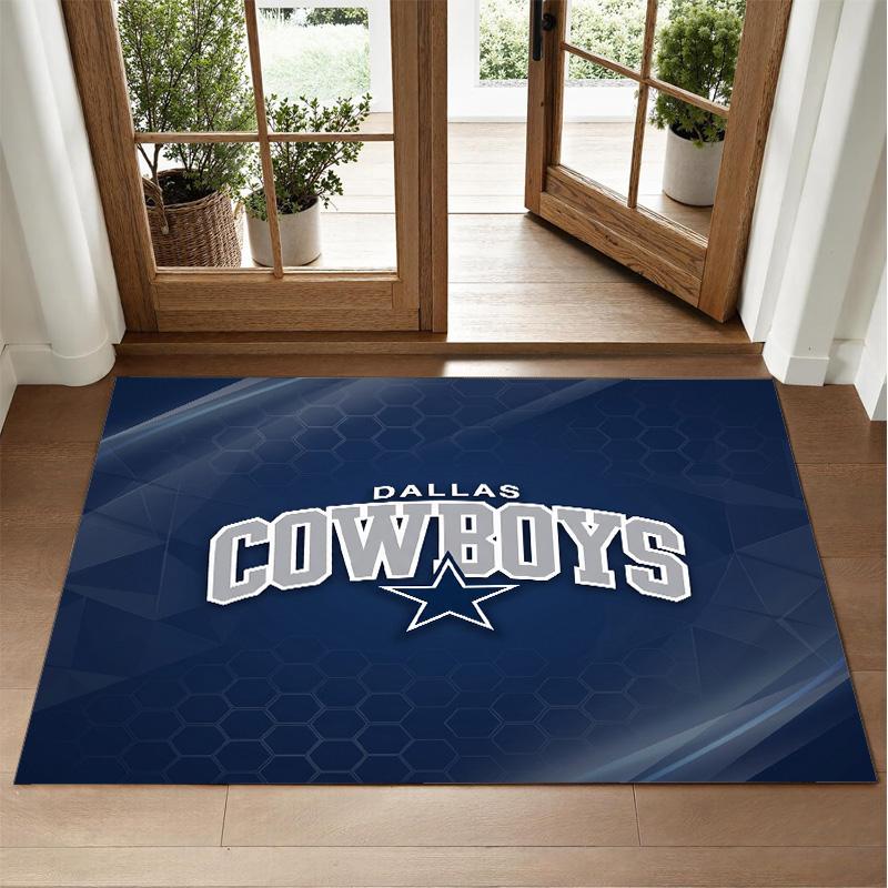 Dallas Cowboys Design Crystal Velvet Rug Soft Decorative Mat for Bedroom Entrance