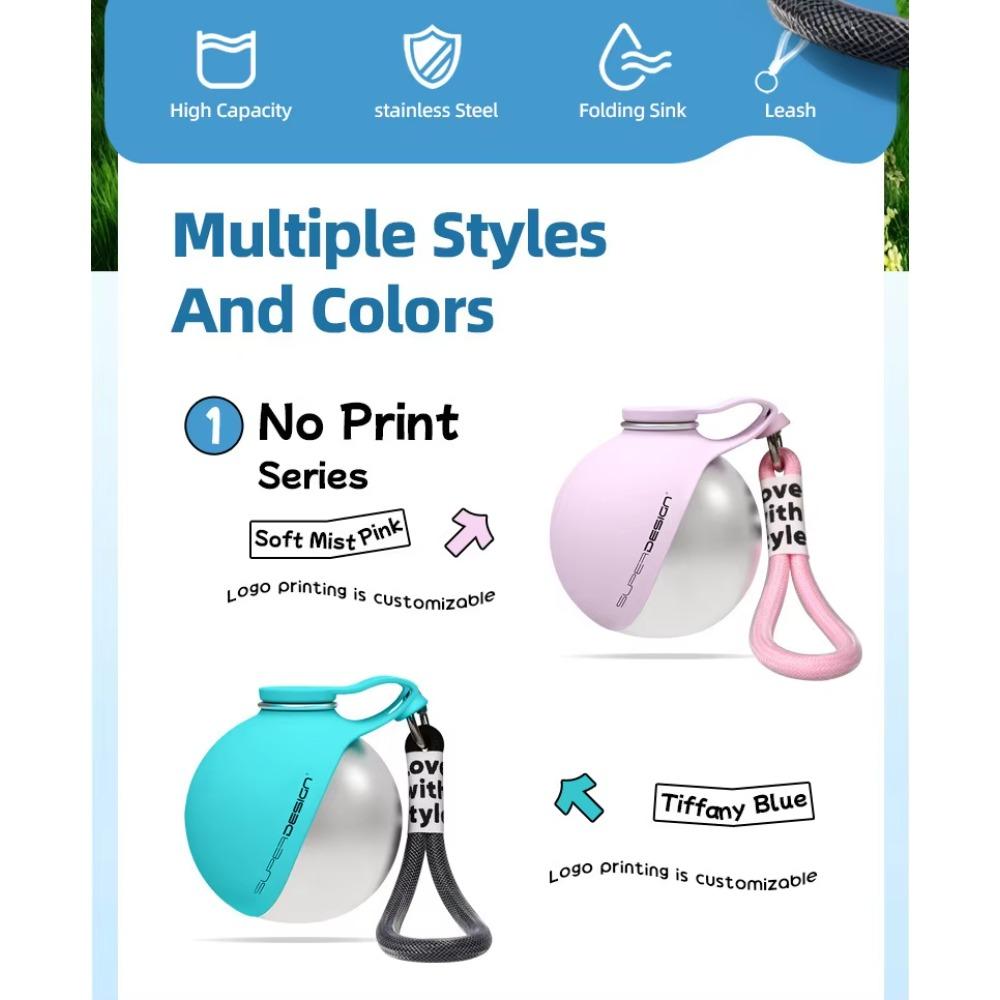 2-in-1 Tragbare Hundewasserflasche für kleine Hunde - Auslaufsicher & Kompakt Hundereise-Wasserflasche -Edelstahlflasche & Silikon