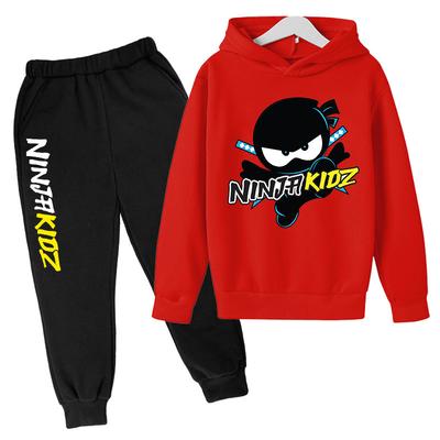 MINISO Hooded Sweatshirts for Boys and Hoodies for Girls NINJA KIDZ Kids Casual Pullover Spring and Fall Kids Hoodies and Sweatpants Two-piece Set