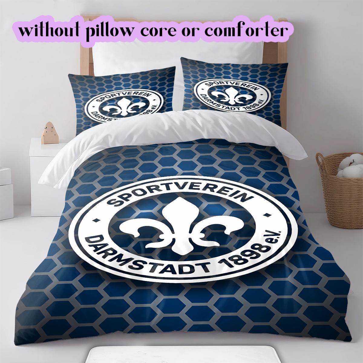 

SV Darmstadt 98 Pattern Bedding Quilt Set Quilt Cover Pillowcase Home Decoration Birthday Gift (1 * duvet cover + 2 * pillowcase, without core) 135x200cm
