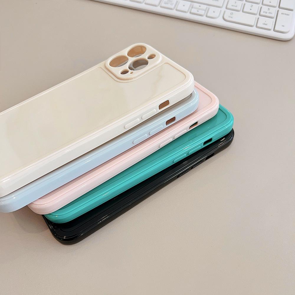 Small and Fresh Photo Frame 14Pro Max Apple IPhone 15 Mobile Phone Case 11 Solid Color 13 Silicone XS Suitable for 12 Soft X