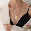 18K Gold Plated Double Layer OT Buckle Pendant Necklace for Spicy Girls