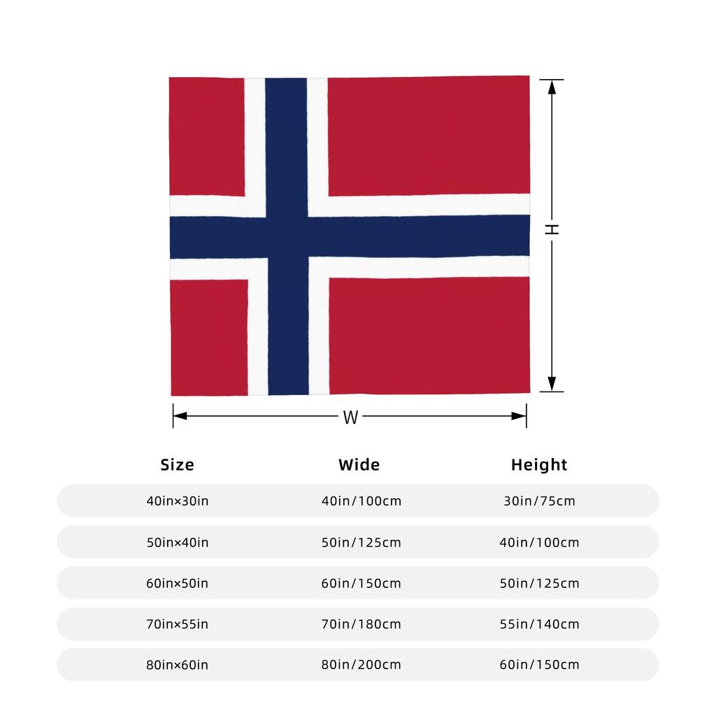 Norway Flag Knitted Blankets Velvet Lightweight Throw Blanket for Airplane Travel Bed Rug