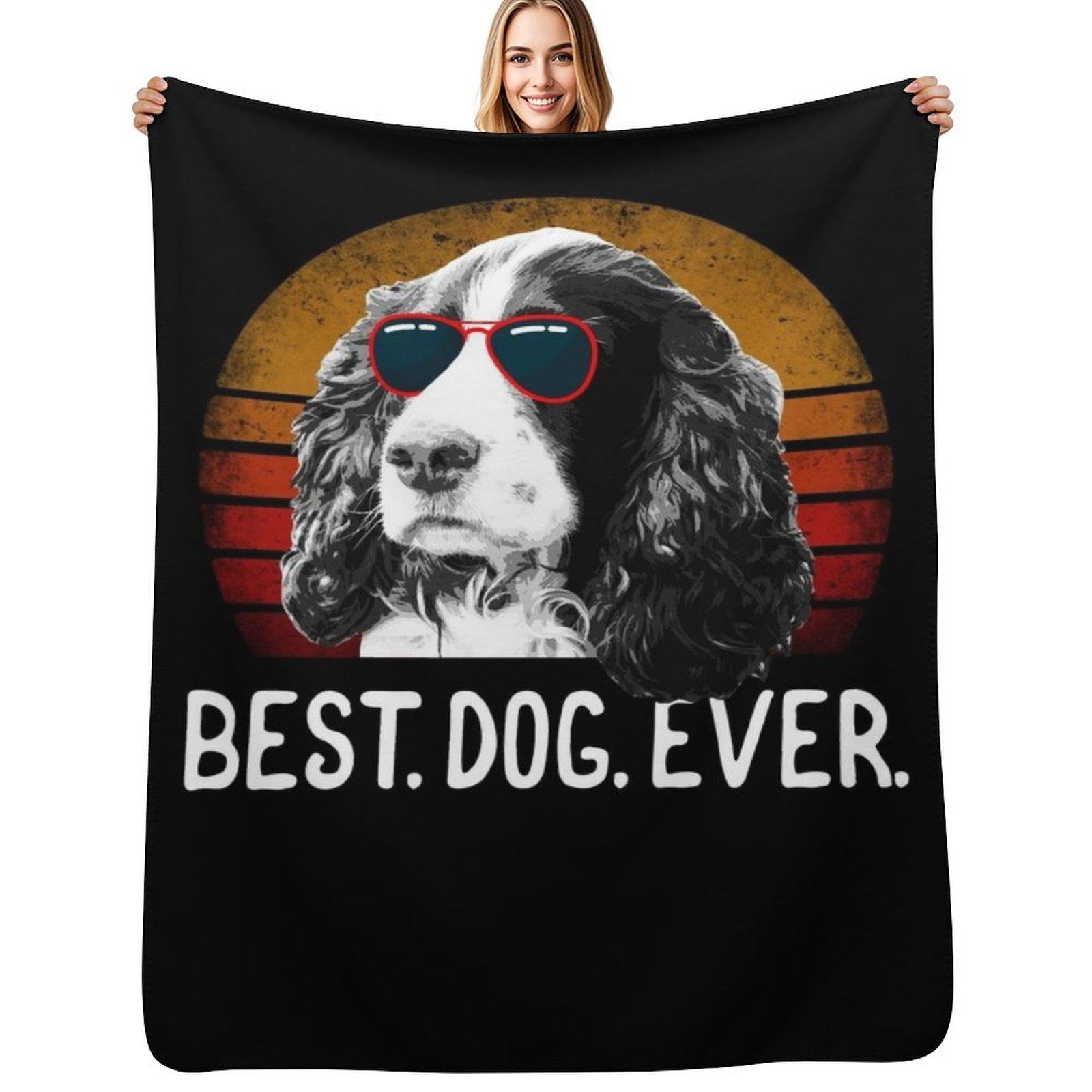 English Springer Spaniel Throw Blanket Soft Warm Blanket Gift for Grandparents Size: 75*100cm, Weight: 230 GSM