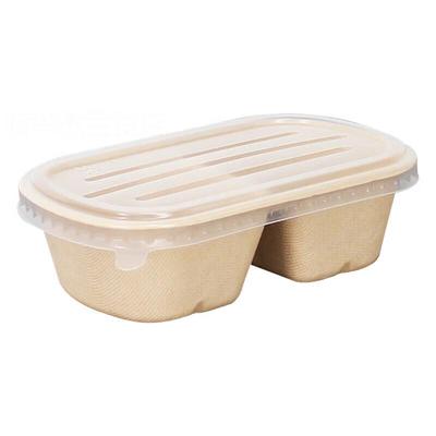 Biodegradable 1000ml Single Compartment Meal Box with Clear Lid