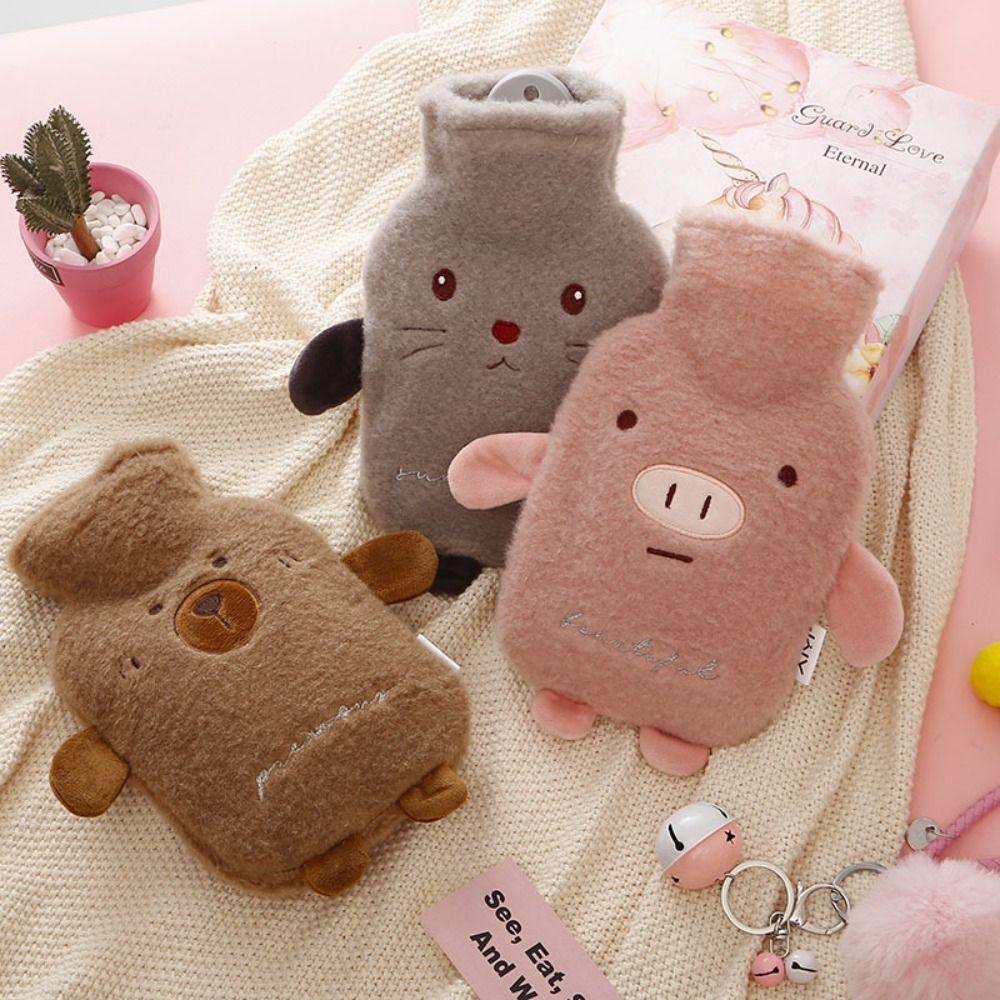 Leak-proof Hot Water Bottles Cute Hand Warmers Cartoon Water-filling Bottle  Female