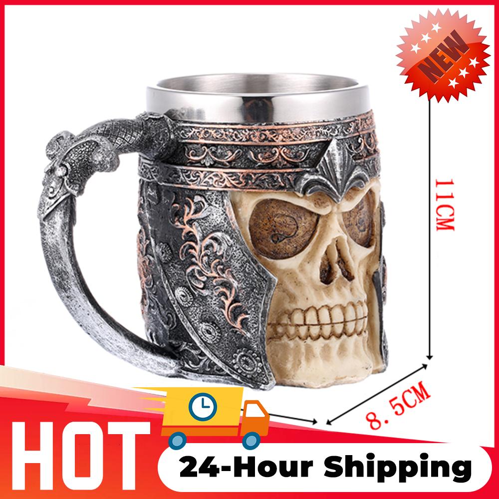 Einzigartige Skelett Totenkopf Kaffeetasse Harz Totenkopf Retro Wein Vintage Cocktailgläser Whiskey Bier Wein Tasse Party Bar Trinkgeschirr Becher