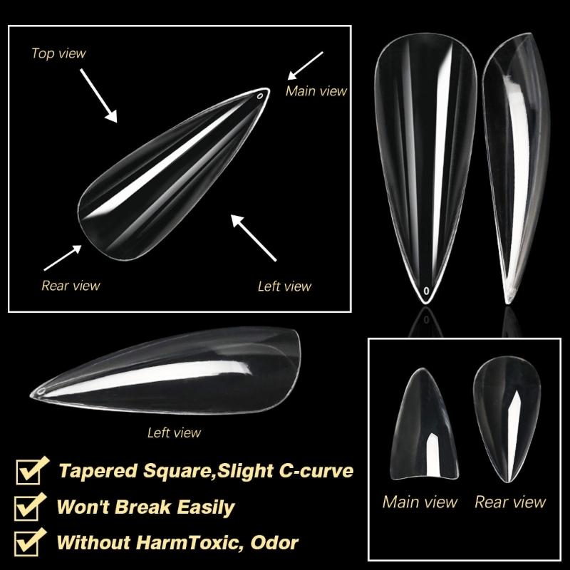 Clear Gel Nail Tips DIY Nail Extensions Transparent False Nails Art Decoration Long-Lasting Perfect for DIY Nail Art