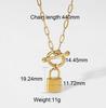 Accessories Women Permanent Jewelry 18k Gold Stainless Steel Chain Ot Buckle Lock Pendant Necklace