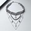 Layered Tassel Cross Pendant Pearl Necklace Women Alloy Choker Chain Geometric Boho Chic Statement Jewelry