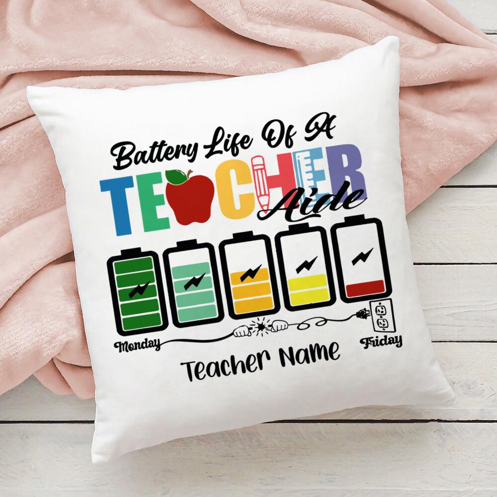 Personalised Pillow Case Custom Name Cushion Cover Teacher Life Decortion Pillowcase Theacher's Day Thanks Gifts for Teachers