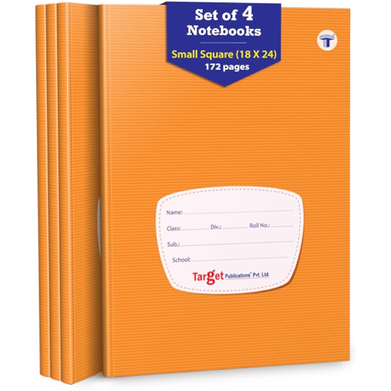 TARGET PUBLICATIONS Small Square Maths Notebooks for Kids and Students | 172 Ruled Pages | Maths Practice Books for Chil