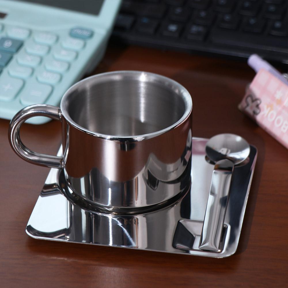 304 Stainless Steel Tea Cup Set Heat Resistant Water Cup High-end Coffee Cup Set  Restaurant