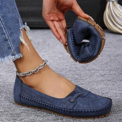 Flache Loafer mit Stickerei für Damen in Übergröße