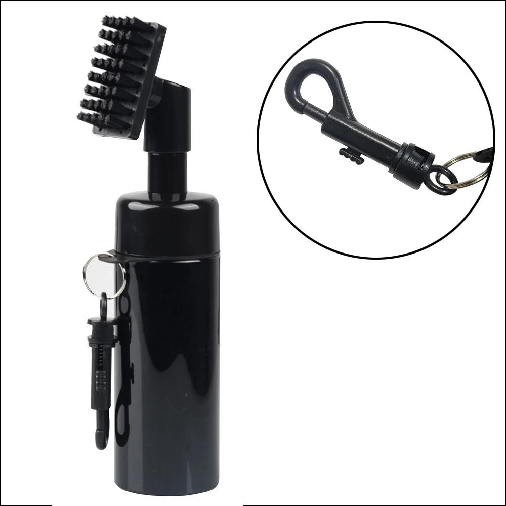

1 шт. Щетка для чистки клюшек для гольфа Groove Tube, щетка для клюшек для гольфа с герметичным резервуаром, бутылкой-сжимателем для легкой очистки чёрный