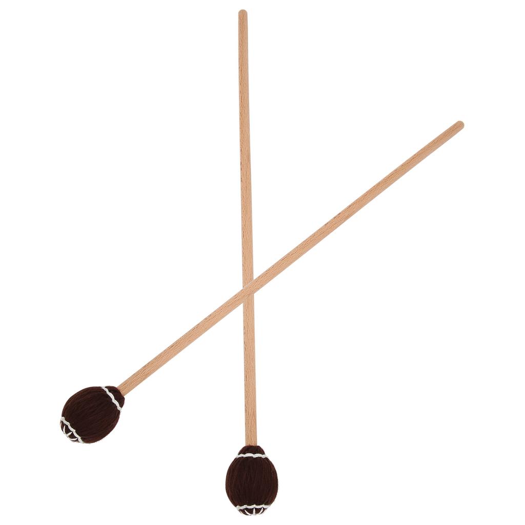 1 Pair Marimba Mallets Portable Maple Handle Wool Ball Sticks Percussion Playing AccessoriesBrown