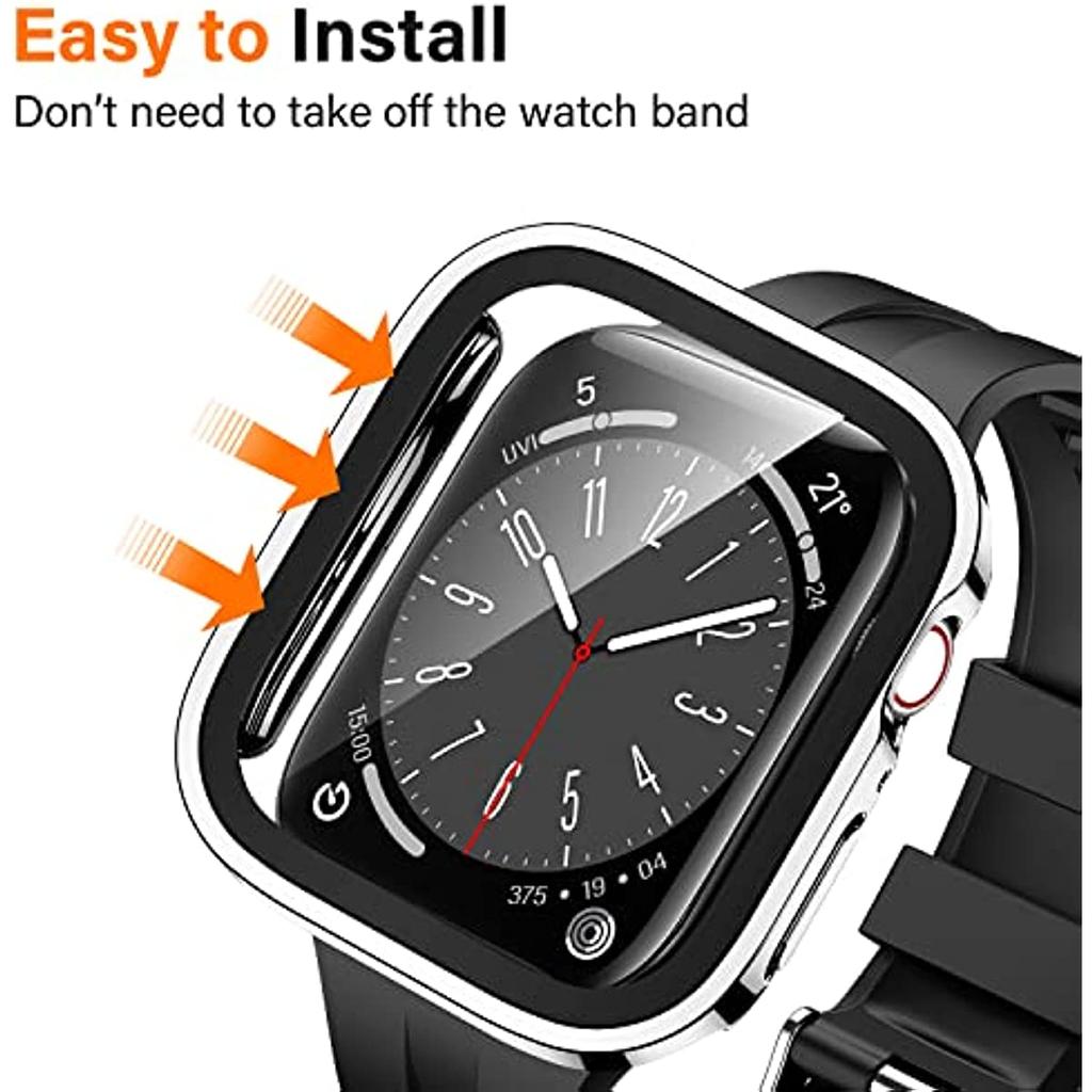 Waterproof Case for Apple Watch 7 8 9 45mm 41mm 10 46mm 42mm Screen Protector Glass+Cover Bumper for iWatch 4 5 SE 6 44mm 40mm