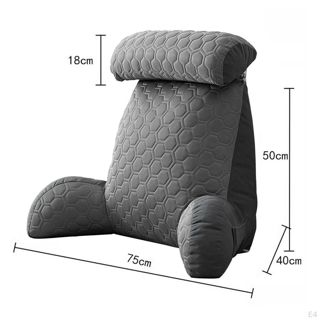 Cozy Supportive Reading Pillow for Bed, Lumbar Cushion Relaxing