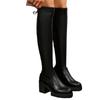 Winter new large size knee boots women's velvet high-heeled thick-soled elastic boots thick heel